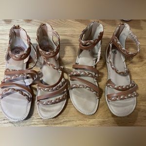 Size 4 SO Gladiator sandals Vguc - 2 pair available - twins